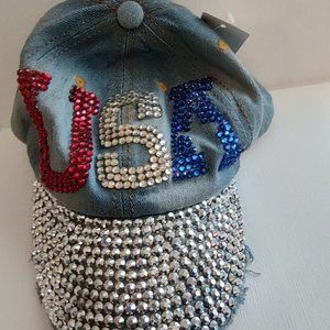 Vera Baseball cap USA rhinestones with NWT